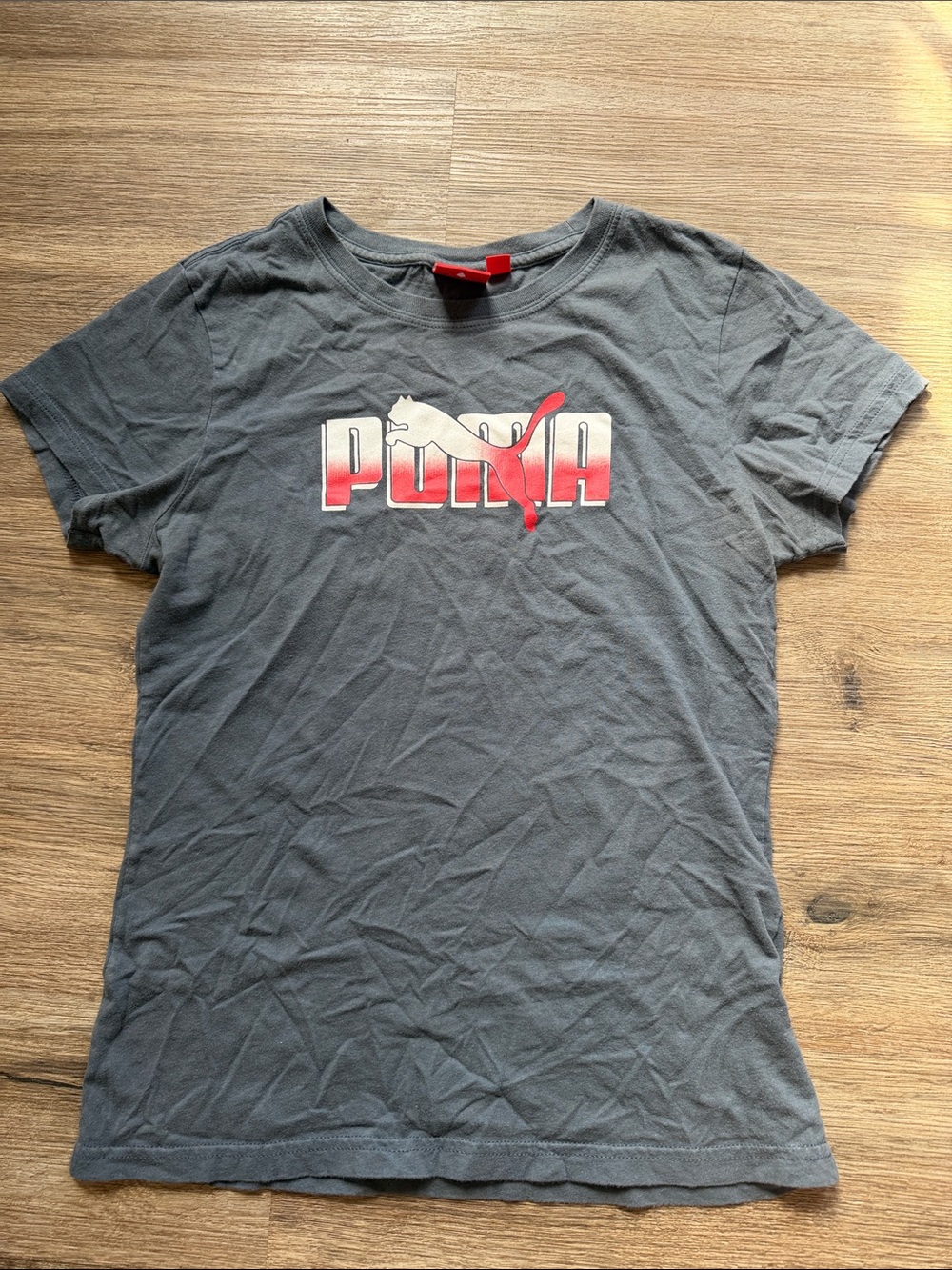 Puma Gray Tee with Red and White Logo